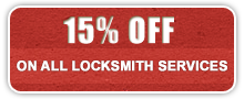 15% off on all locksmith services